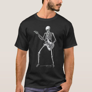Happy Skeleton Guitar Guy Spooky Halloween Rock Co T-Shirt