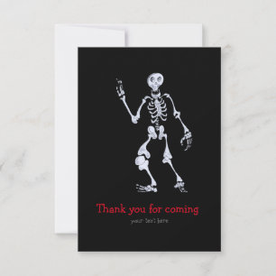 Happy skeleton thank you card