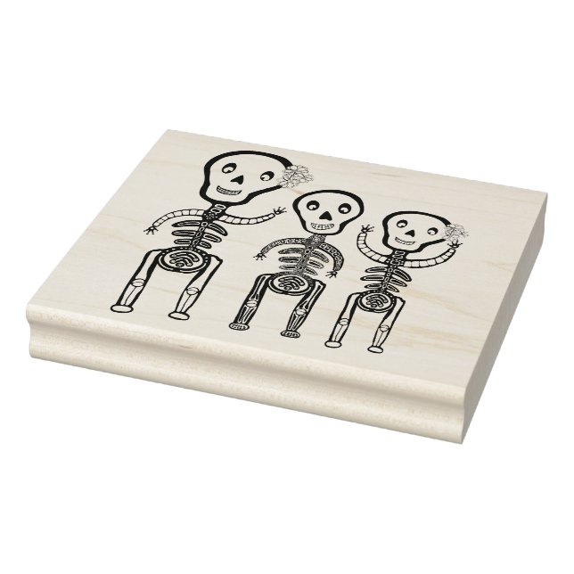 'Happy Skeletons Rubber Stamp (Stamp)
