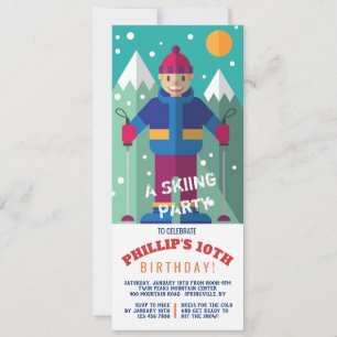 Happy Skier Invitation