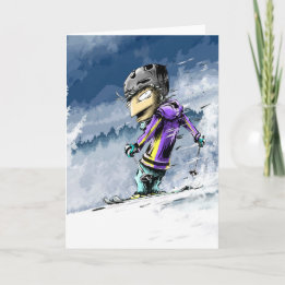 Happy Skiing Birthday Card