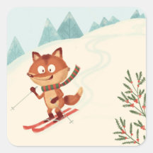 Happy skiing fox
