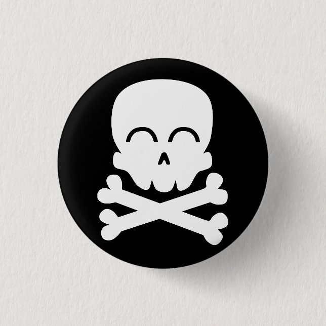 Happy Skull 3 Cm Round Badge (Front)