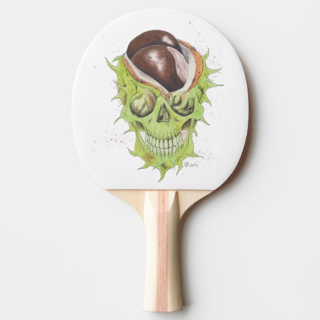 happy skull chestie ping pong paddle (Front)