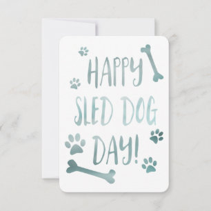 happy sled dog day invitation