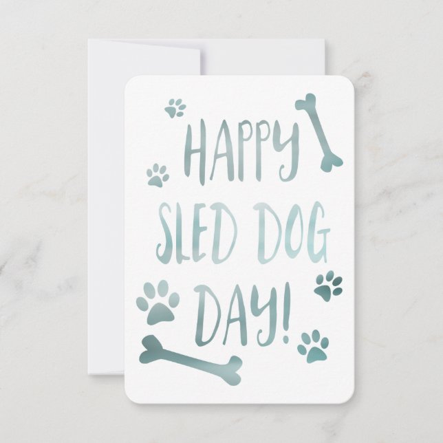 happy sled dog day invitation (Front)