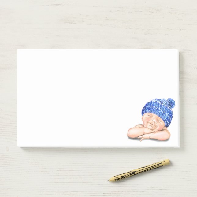 Happy Sleeping Baby Funny Post it Notes (On Desk)