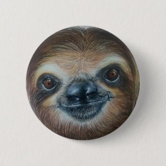 HAPPY SLOTH BADGE!sloths rainforest smile 6 Cm Round Badge
