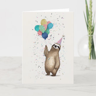 Happy Sloth Celebration Greeting Card
