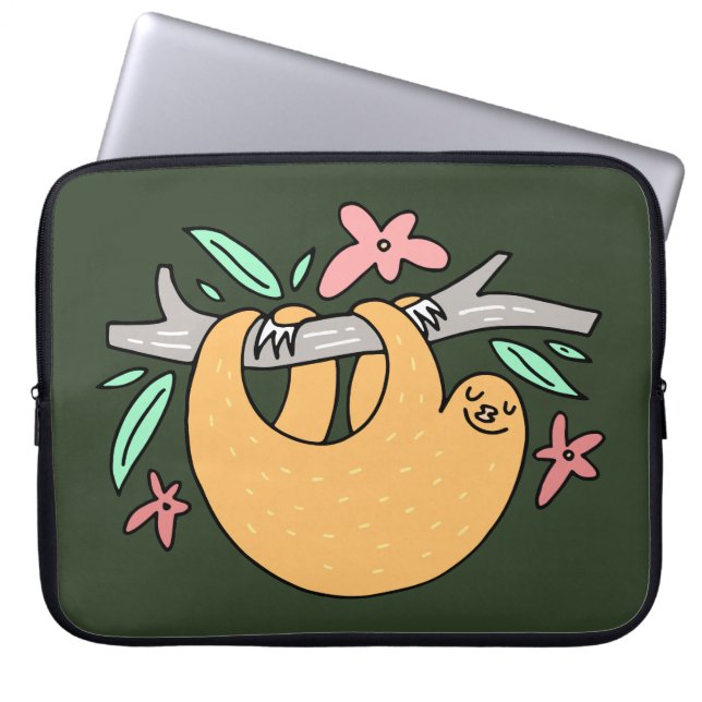Happy Sloth Laptop Sleeve (Front)