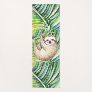 Happy Sloth Tropical Yoga Mat