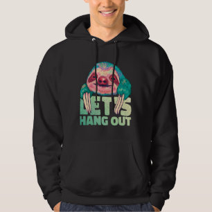 Happy Sloth Watercolor Let S Hang Out Animal Hoodie