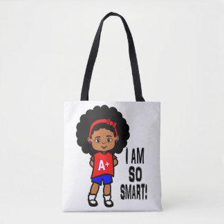 Happy Smart African American Girl Tote Bag
