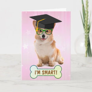 Happy Smart Corgi Graduation Card