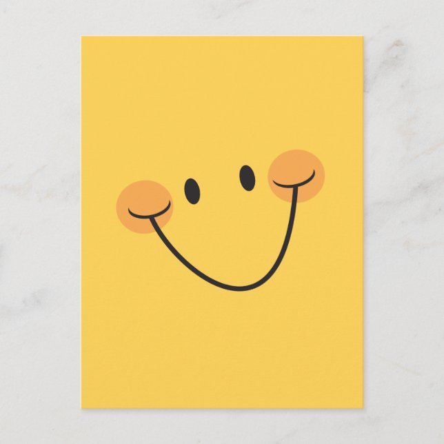 Happy smile yellow postcard (Front)