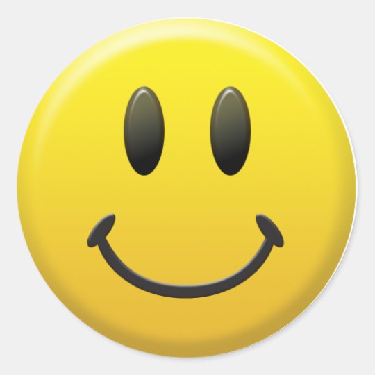 Happy Smiley Face Classic Round Sticker Uk