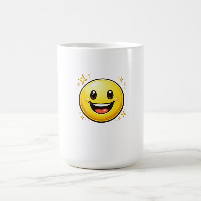 Happy Smiley Face with Sparkles Coffee Mug (Center)