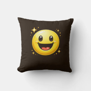 Happy Smiley Face with Sparkles Cushion