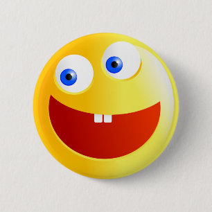 Happy Smilie 6 Cm Round Badge