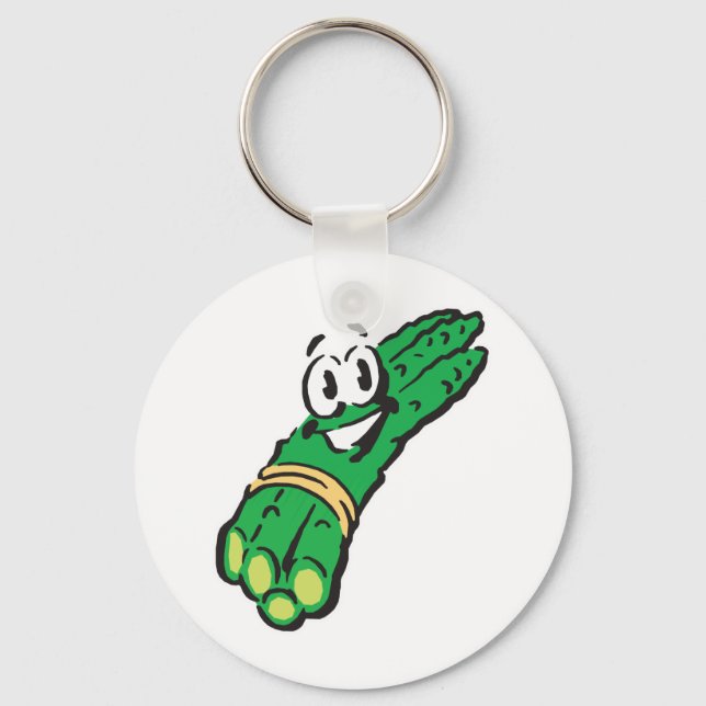happy smiling asparagus key ring (Front)
