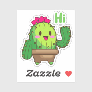Happy Smiling Baby Cactus Kawai Sticker