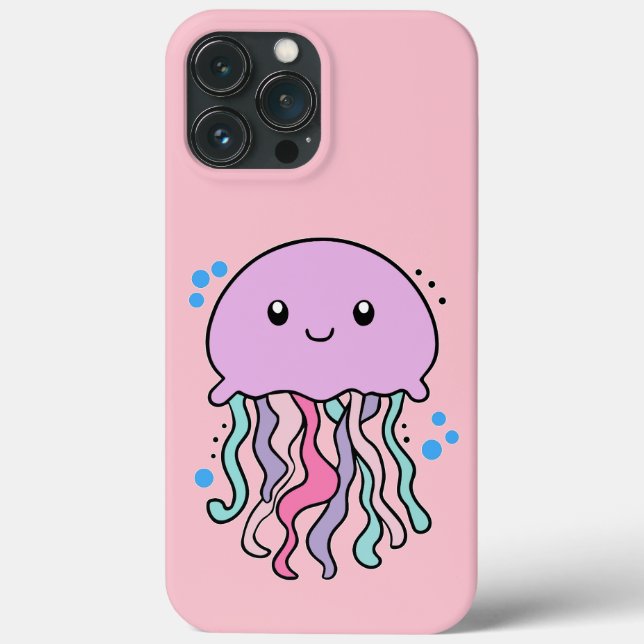 Happy smiling baby jellyfish with bubbles.  Case-Mate iPhone case (Back)