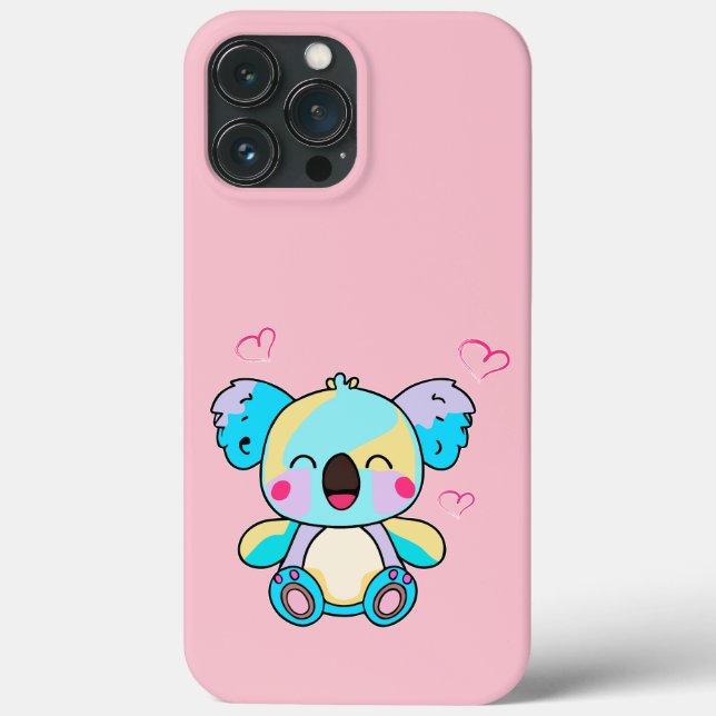 Happy smiling baby koala bear with love hearts.  Case-Mate iPhone case (Back)
