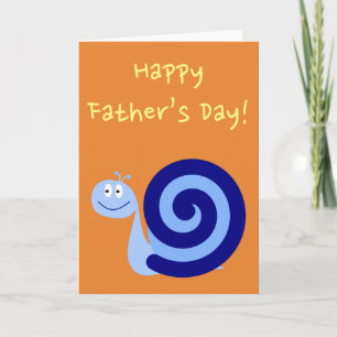 Happy, Smiling, Blue Snail "Happy Father’s Day!" Card
