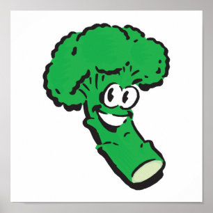 happy smiling broccoli poster