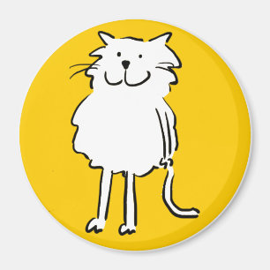 Happy Smiling Cat as a Fun Cartoon Illustration Magnet