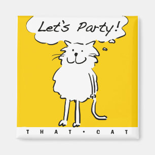 Happy Smiling Cat as a Fun Cartoon Illustration Magnet