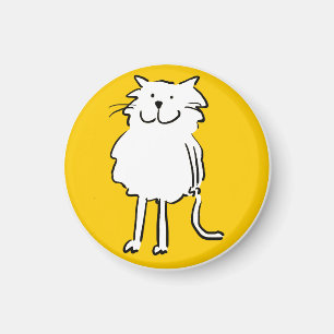 Happy Smiling Cat as a Fun Cartoon Illustration Magnet