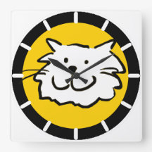 Happy Smiling Cat as a Fun Cartoon Illustration Sq