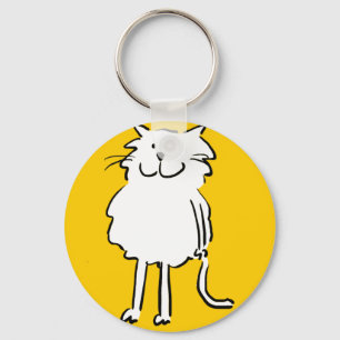 Happy Smiling Cat. Cat-Themed Key Ring