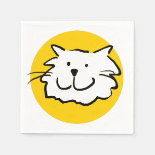 Happy Smiling Cat. Cat-Themed Napkin