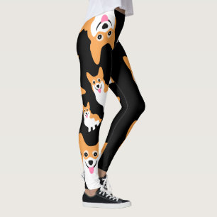 Happy Smiling Corgis Cute Custom Colour Leggings