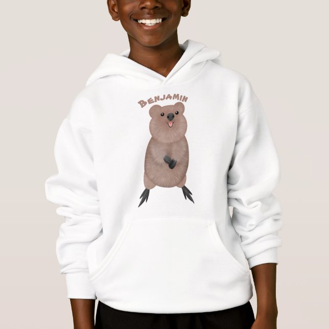 Happy smiling cute quokka cartoon design (Front)