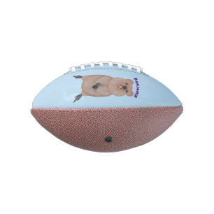 Happy smiling cute quokka cartoon design american football
