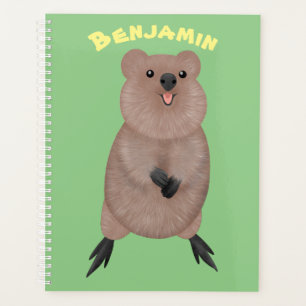 Happy smiling cute quokka cartoon design planner