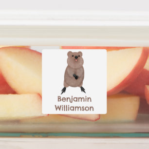 Happy smiling cute quokka cartoon personalised