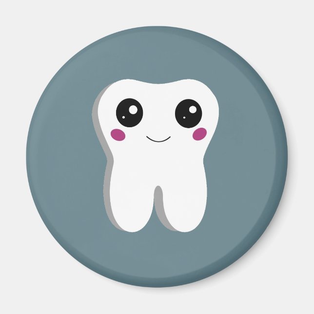 Happy Smiling Dental Tooth Cute Magnet (Front)