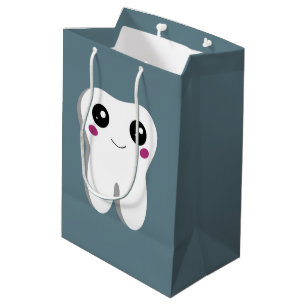 Happy Smiling Dental Tooth Cute Medium Gift Bag