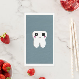 Happy Smiling Dental Tooth Cute Napkin