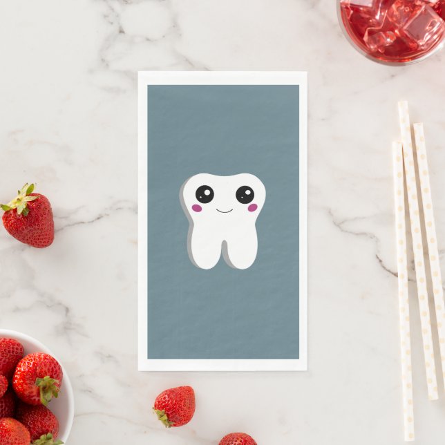 Happy Smiling Dental Tooth Cute Napkin (Insitu)