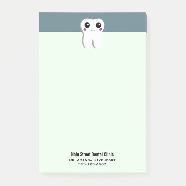Happy Smiling Dental Tooth Cute Post-it Notes (Front)