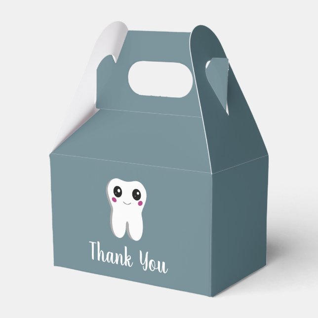  Happy Smiling Dental Tooth Cute Thank You Favour Box (Front Side)