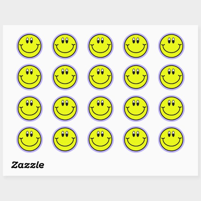 Smiling Face Emoji Stickers – Round Scrapbook & Envelope Seals (Made To Order)