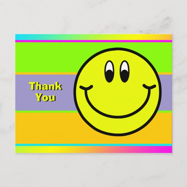 Happy Smiling Face Emoji Thank You Postcard (Front)