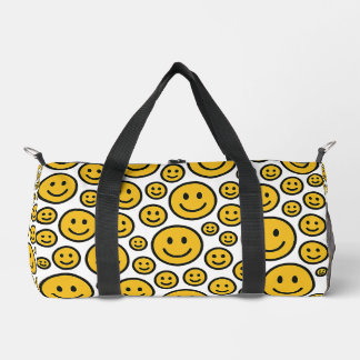 Happy Smiling Face Patterned Duffel Bag