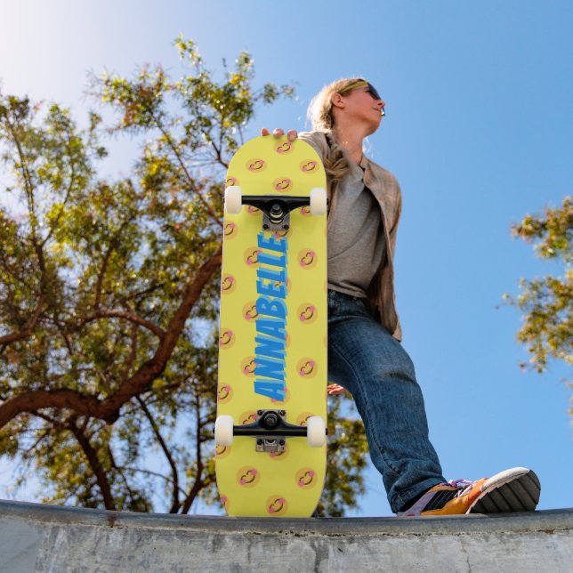 Happy Smiling Faces Blue name Skateboard (Outdoor 1)